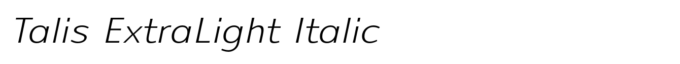 Talis ExtraLight Italic